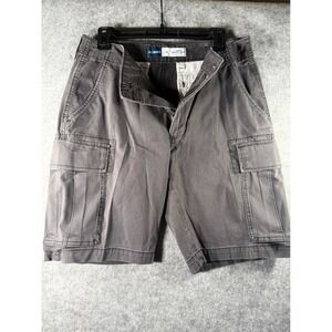 Old Navy Lived-In Straight Cargo Shorts Mens 30 Gray Built-In Flex Cotton Blend